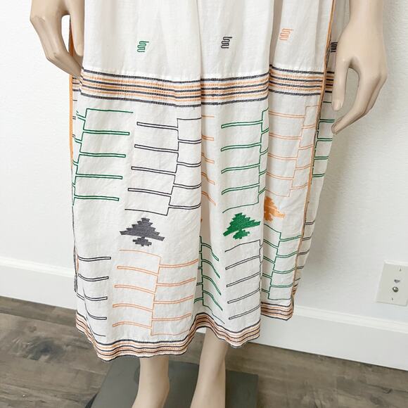 [Free People] New Romantics Etched Embroidered Cutout Halter Midi Dress Sz Small - Picture 8 of 14